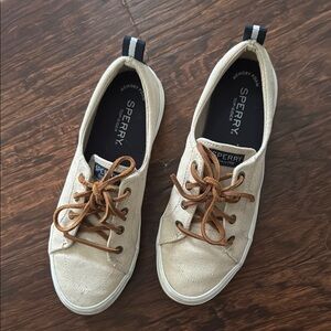 Sperry Women's Cream Canvas Sneakers